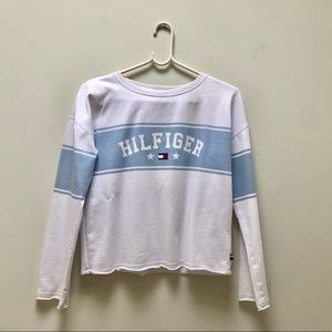 Tommy Hilfiger Blue Long-sleeved Crop top